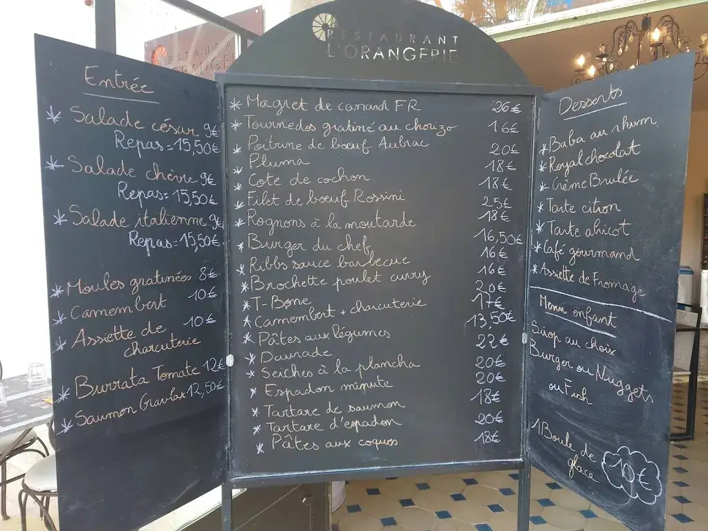Menu_Restaurant l'Orangerie_Castelnau-de-Guers_image_1
