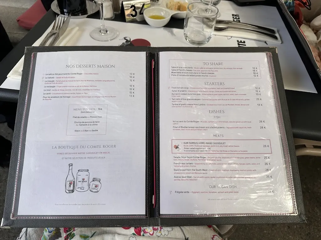 Menu_Comte Roger Carcassonne_Carcassonne_image_3