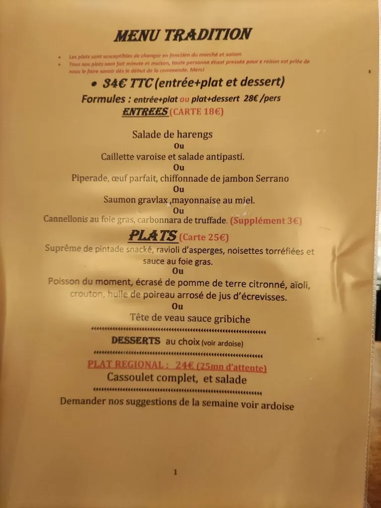 Menu_La Table de Marie_Carcassonne_immagine_2