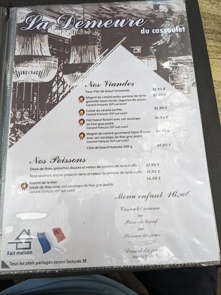 Menu_LA DEMEURE DU CASSOULET_Carcassonne_image_2