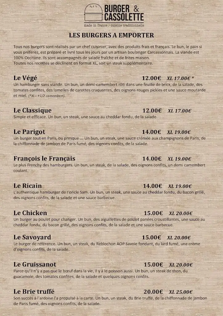 Menu_Restaurant Burger et Cassolette Carcassonne_Carcassonne_image_1