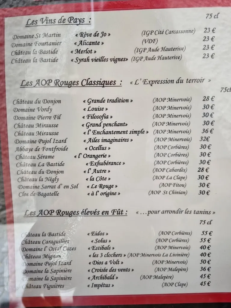 Menu_Auberge des Lices_Carcassonne_image_2