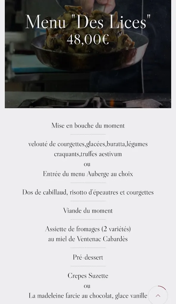 Menu_Auberge des Lices_Carcassonne_image_3