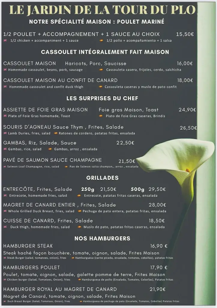 Menu_Le Jardin De La Tour du Plô_Carcassonne_image_2