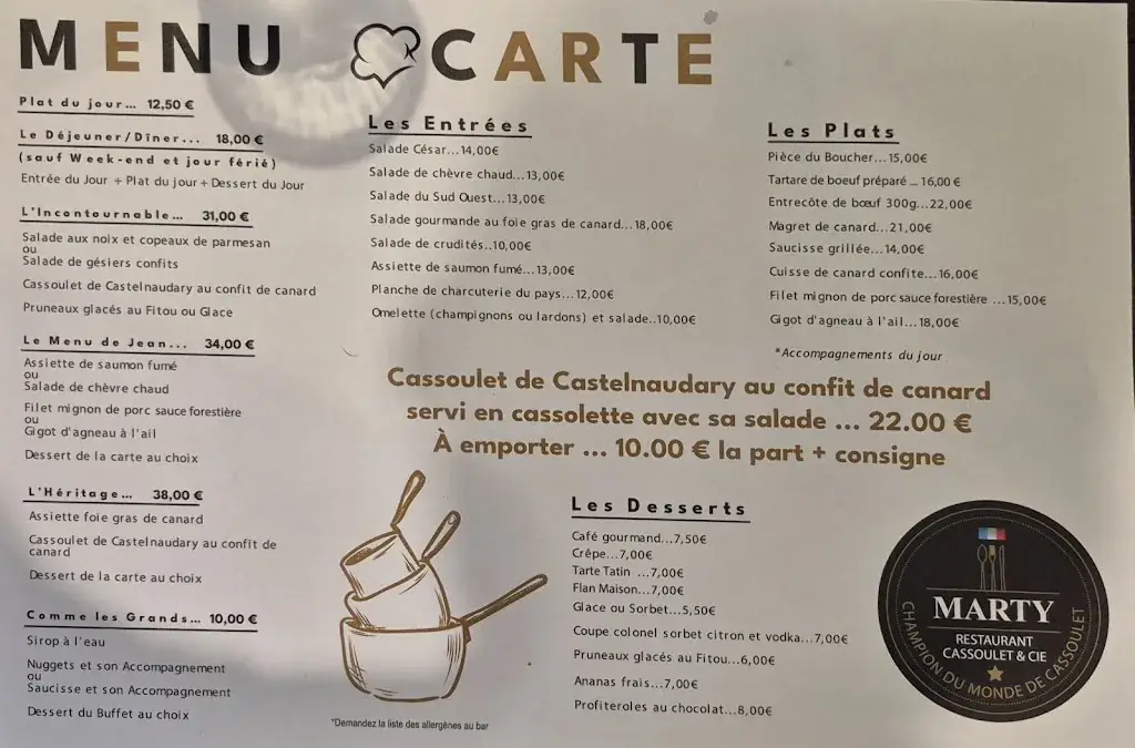 Menu_Restaurant Chez Marty_Castelnaudary_image_2