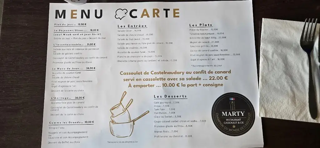 Menu_Restaurant Chez Marty_Castelnaudary_image_3