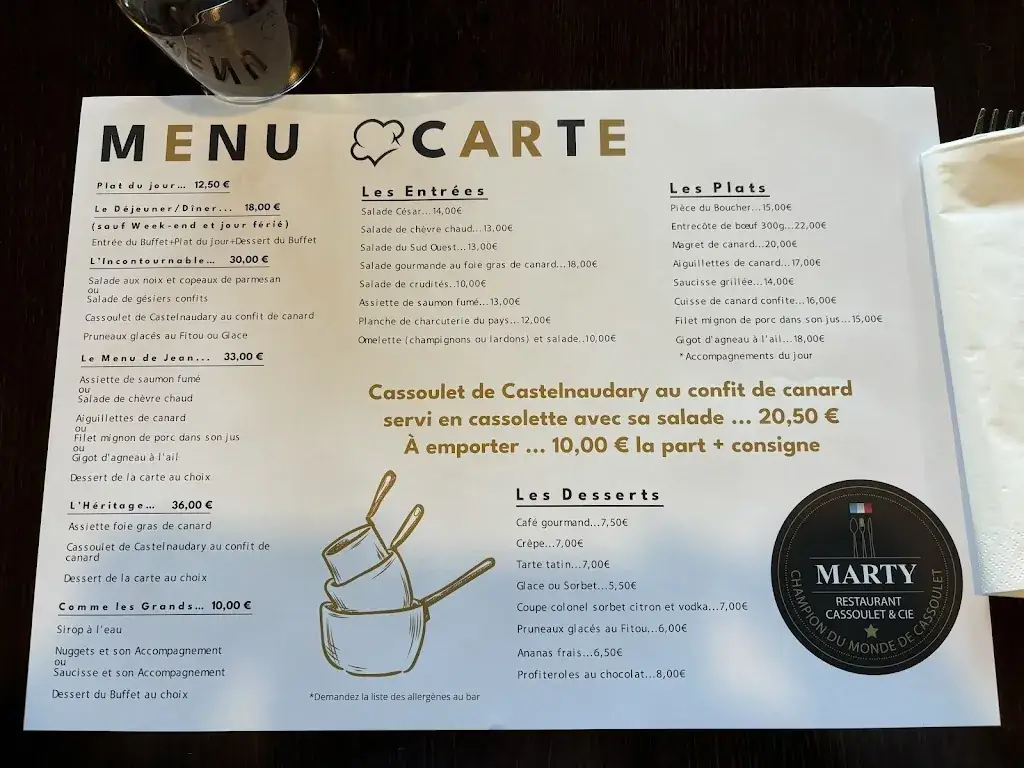 Menu_Restaurant Chez Marty_Castelnaudary_image_4