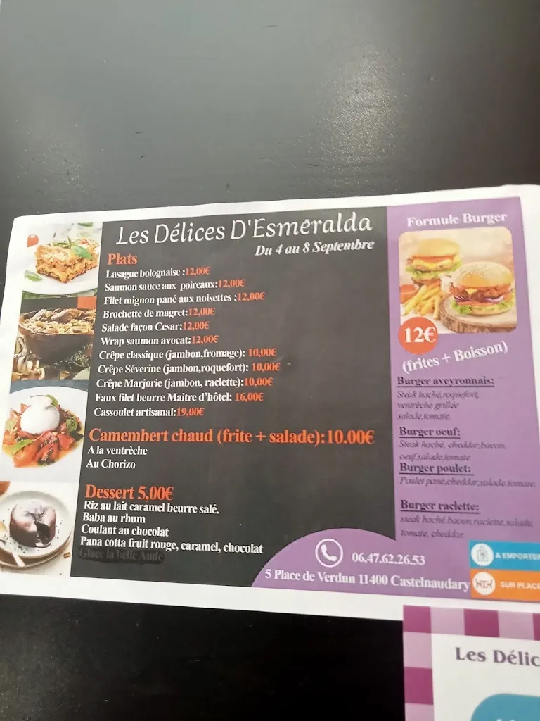 Menu_Restaurant traditionnel à Castelnaudary - Les Délices D'esmeralda_Castelnaudary_immagine_2