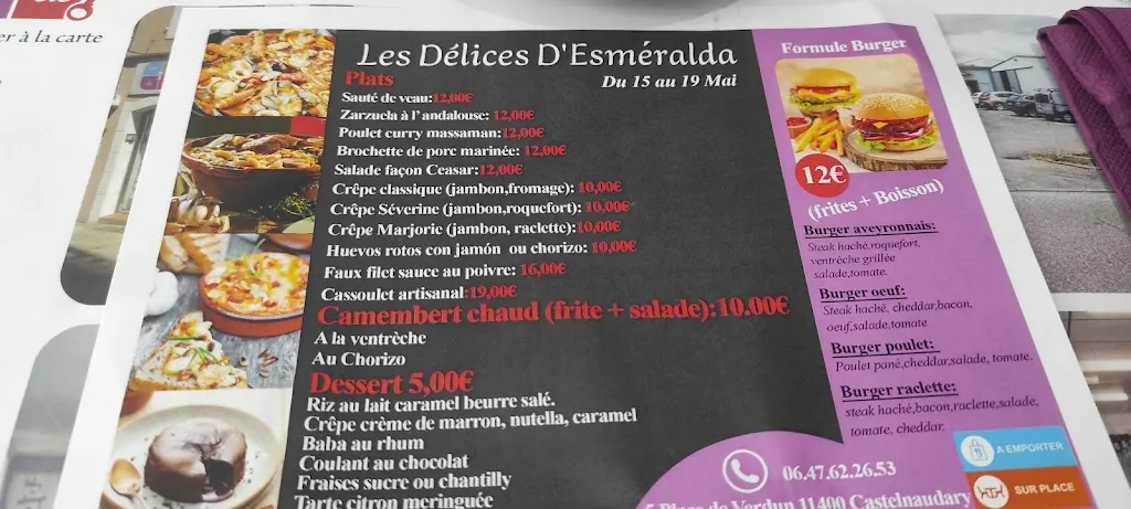 Menu_Restaurant traditionnel à Castelnaudary - Les Délices D'esmeralda_Castelnaudary_immagine_4