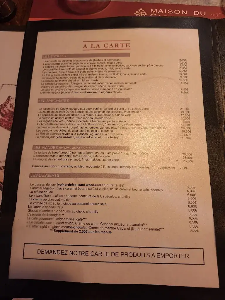 Menu_Restaurant - La Maison du Cassoulet_Castelnaudary_image_2