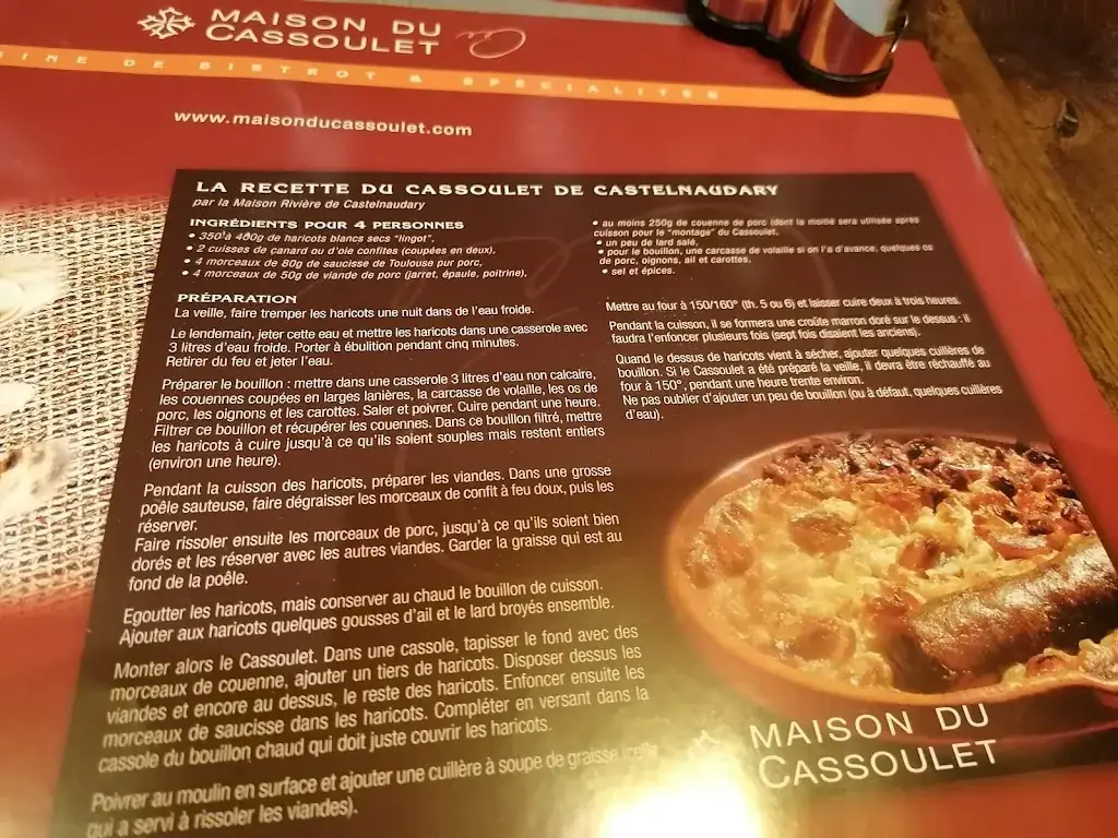 Menu_Restaurant - La Maison du Cassoulet_Castelnaudary_image_4