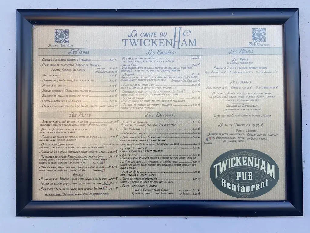 Menu_TWICKENHAM PUB RESTAURANT_Castelnaudary_image_3
