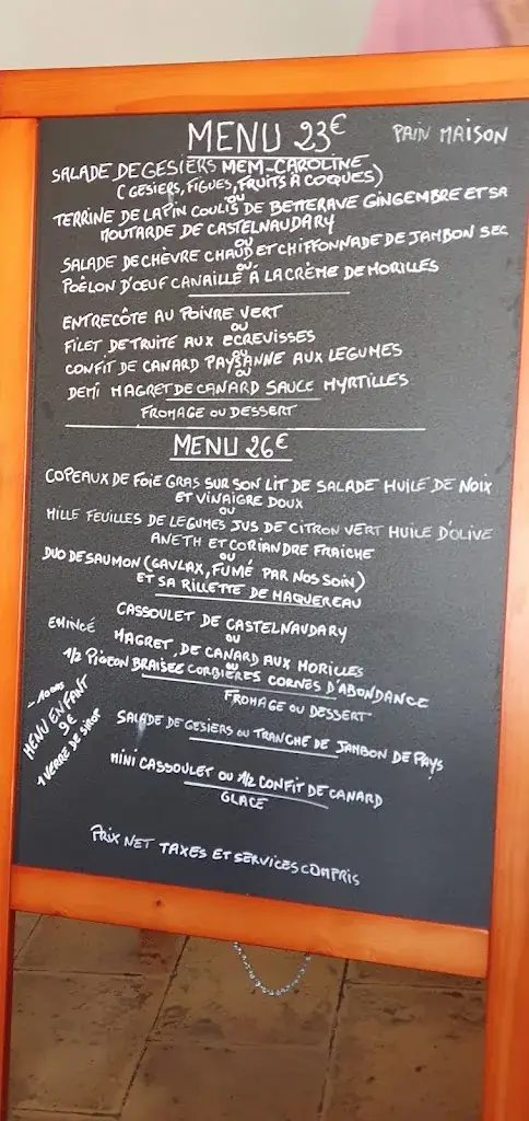 Menu_Auberge La Calèche._Peyrens_image_1