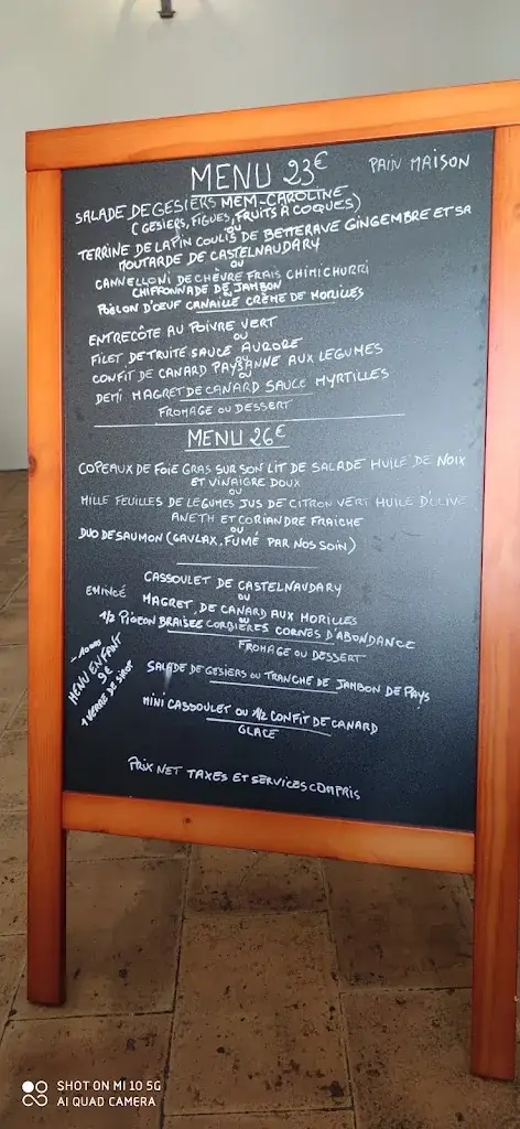 Menu_Auberge La Calèche._Peyrens_image_2