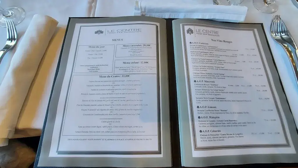 Menu_Le Centre Restaurant et Hôtel_Castelnaudary_image_3