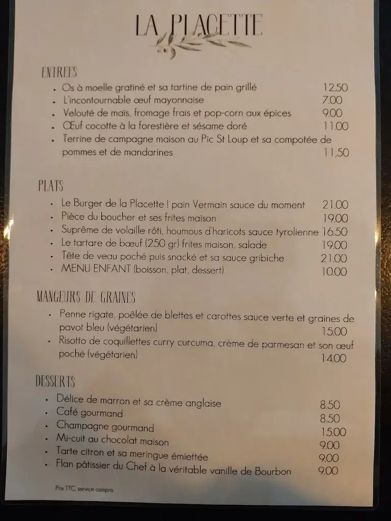Menu_Restaurant La Placette_Castelnau-le-Lez_image_1
