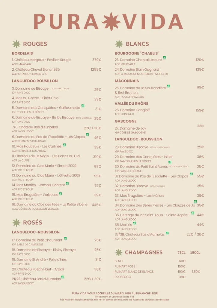 Menu_Pura Vida Montpellier - Ex La Chichoumeille_Castelnau-le-Lez_image_3