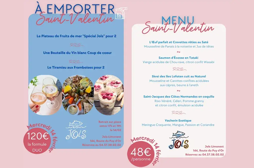 Menü_Jols Lyon Limonest - restaurant de poissons et fruits de mer_Limonest_Bild_1