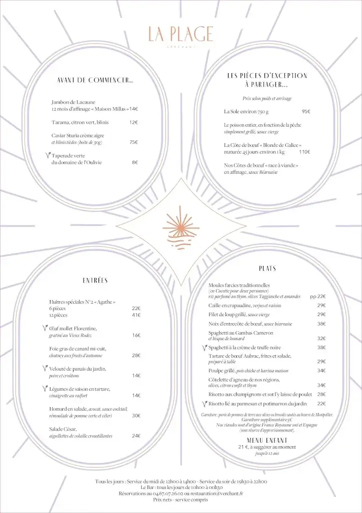 Menü_La Plage Verchant_Castelnau-le-Lez_Bild_1