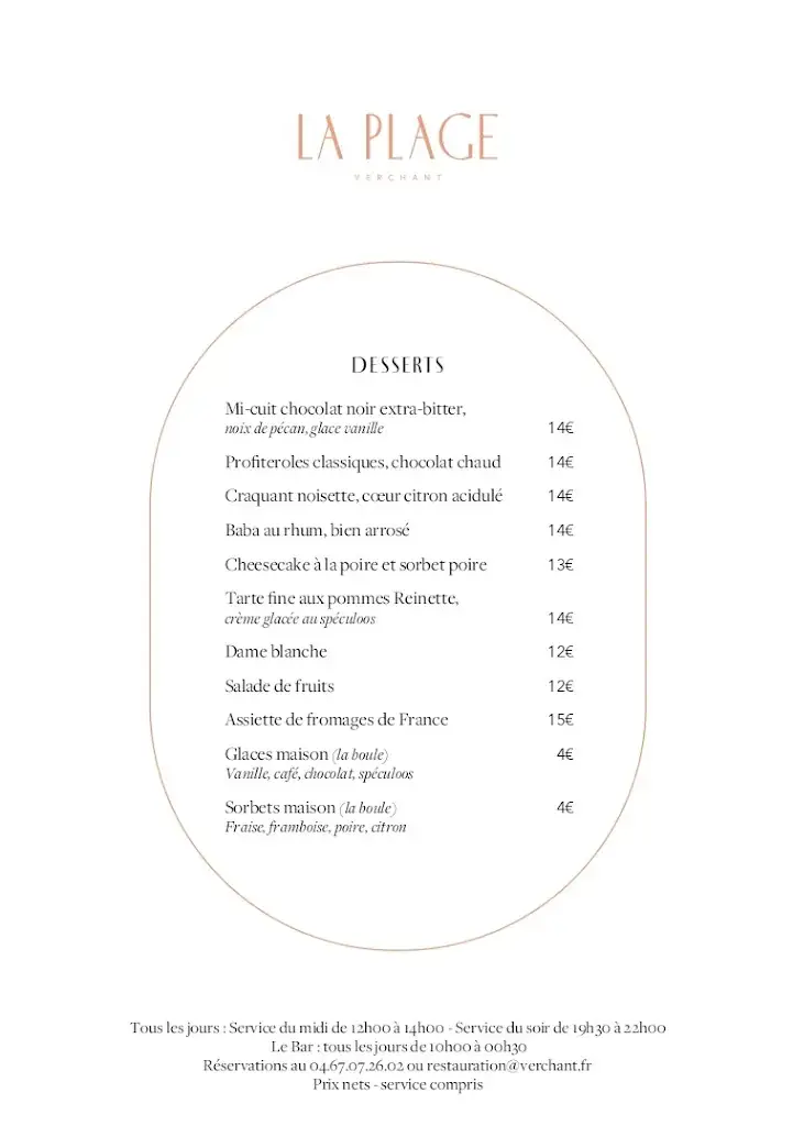 Menü_La Plage Verchant_Castelnau-le-Lez_Bild_2