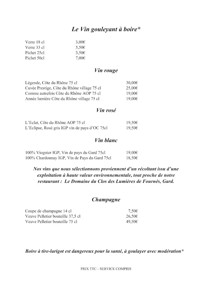 Menu_Restaurant Les Escaravats_Remoulins_image_3