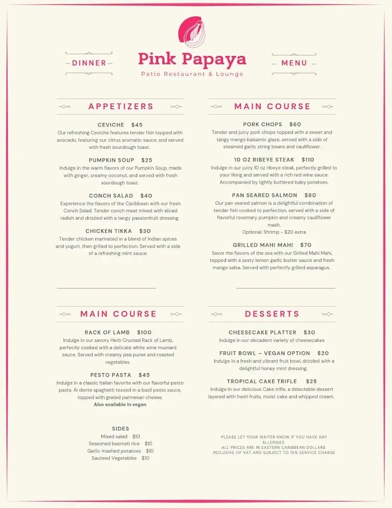 Menu_Pink Papaya_Lucia_immagine_1