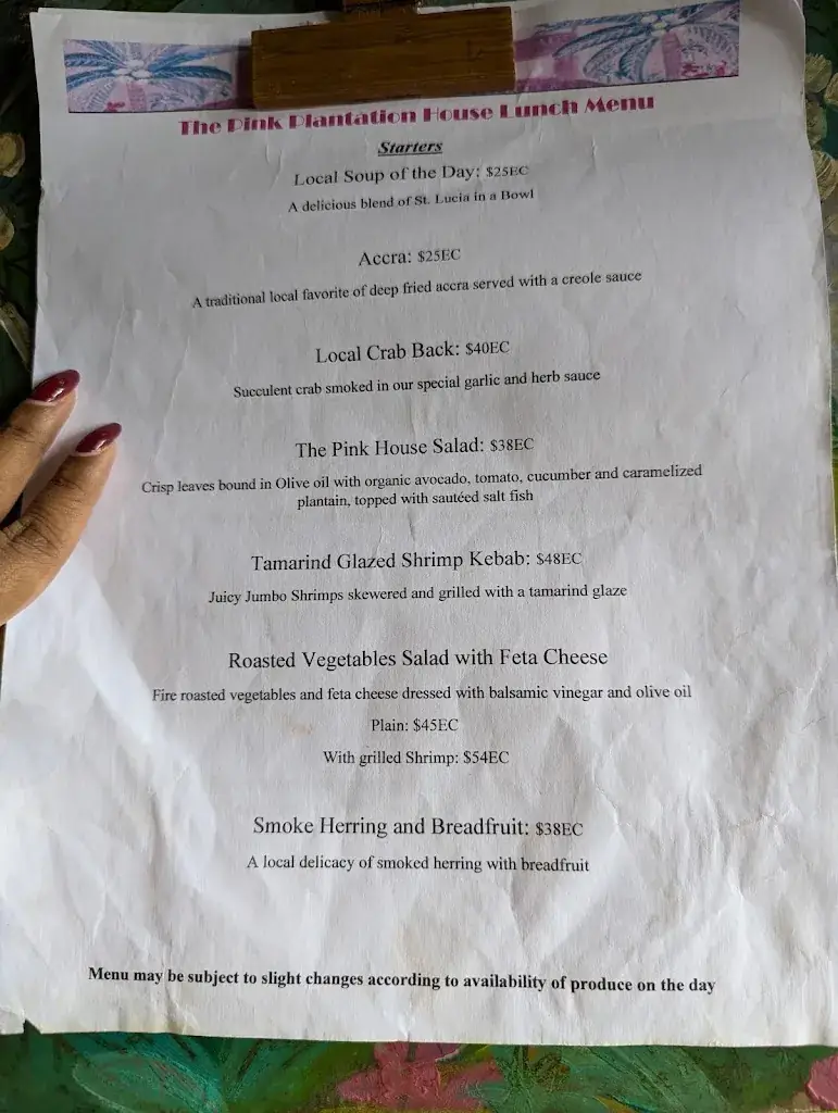 Menu_Pink Plantation_Lucia_image_1