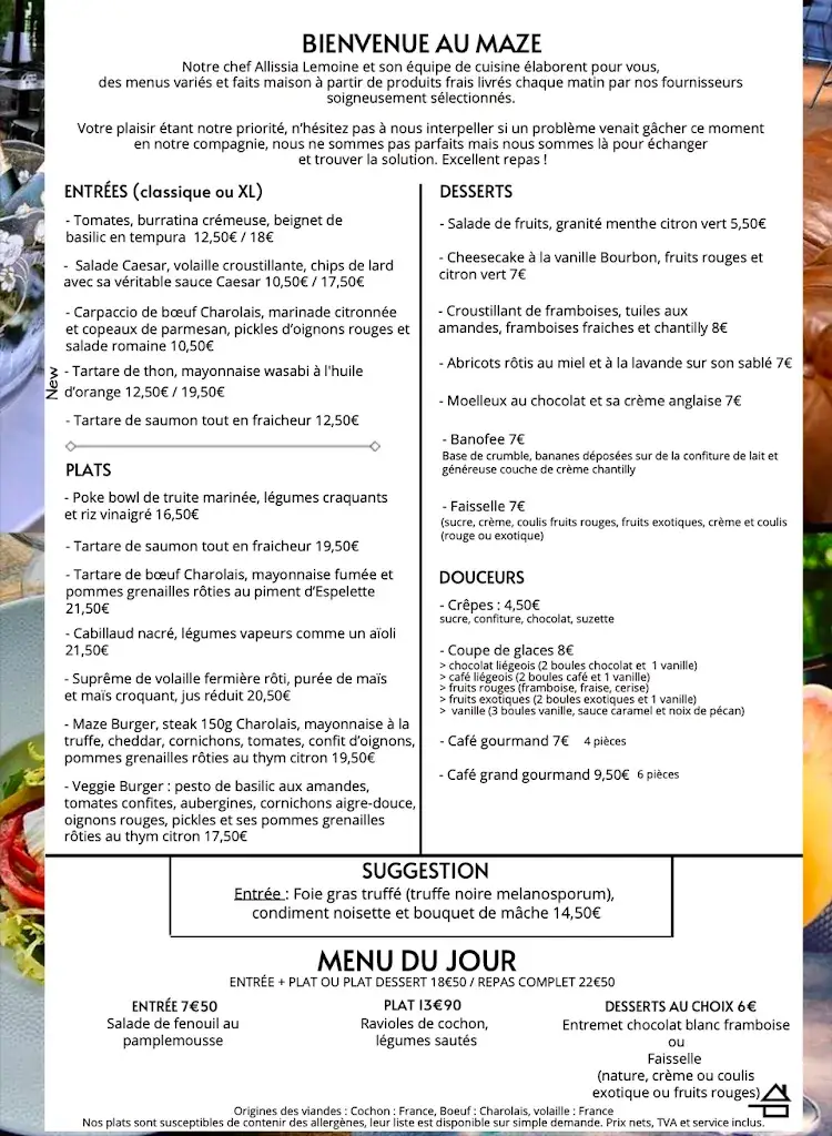 Menu_The Maze : Resto-Bistro-Club_Limonest_image_1