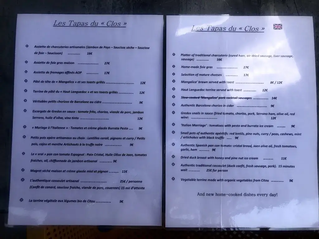 Menu_Le clos de l'abbaye_Caunes-Minervois_image_1