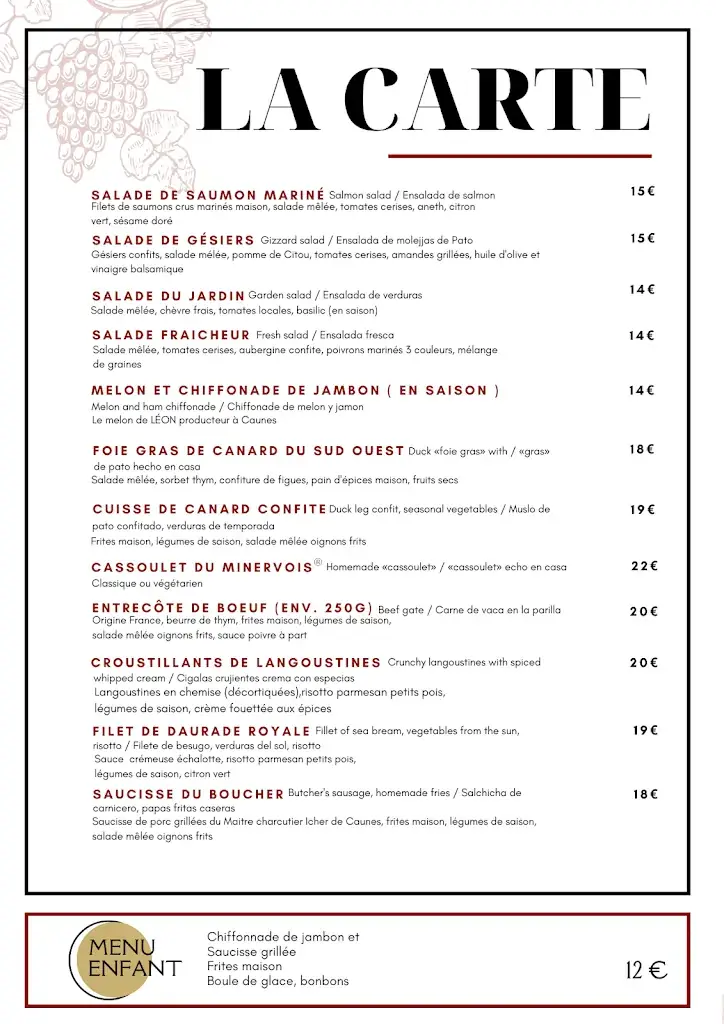 Menu_Restaurant La Table de Terroir by La Marbrerie_Caunes-Minervois_image_2