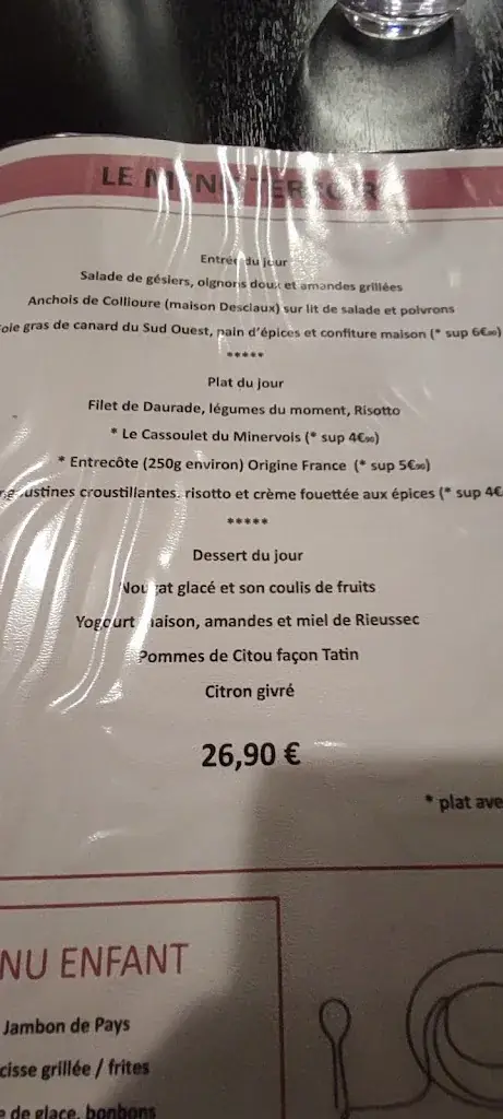 Menu_Restaurant La Table de Terroir by La Marbrerie_Caunes-Minervois_image_4