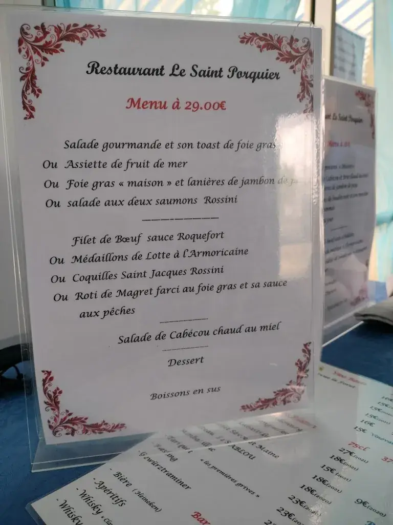Menu_Le Saint Porquier_Saint-Porquier_image_2