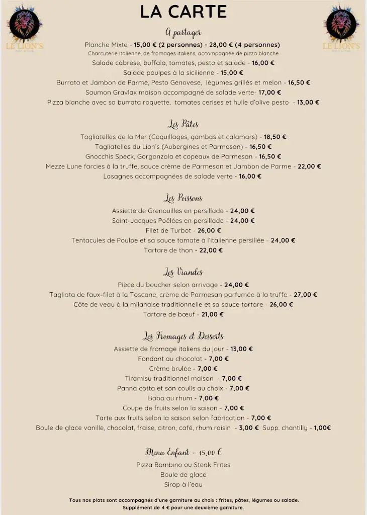 Menu_Le Lion's - Resto & Club_Loyettes_image_2