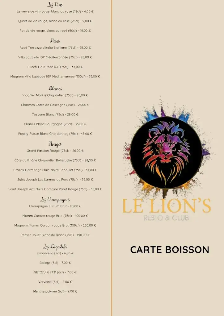 Menu_Le Lion's - Resto & Club_Loyettes_image_4