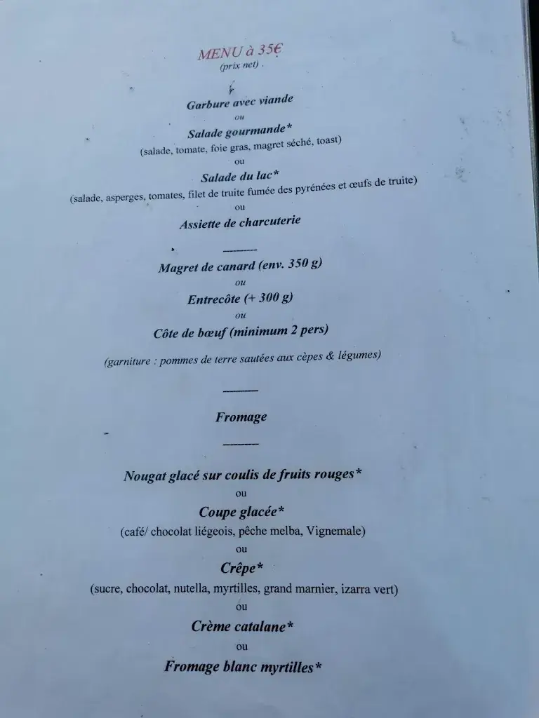 Menu_Chalet De La Reine Hortense_Cauterets_image_4