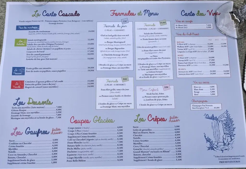 Menu_La cascade_Cauterets_image_1