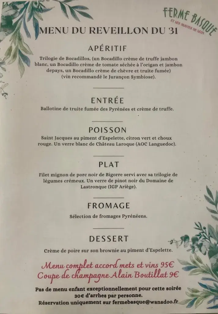Menu_La Ferme Basque_Cauterets_image_1