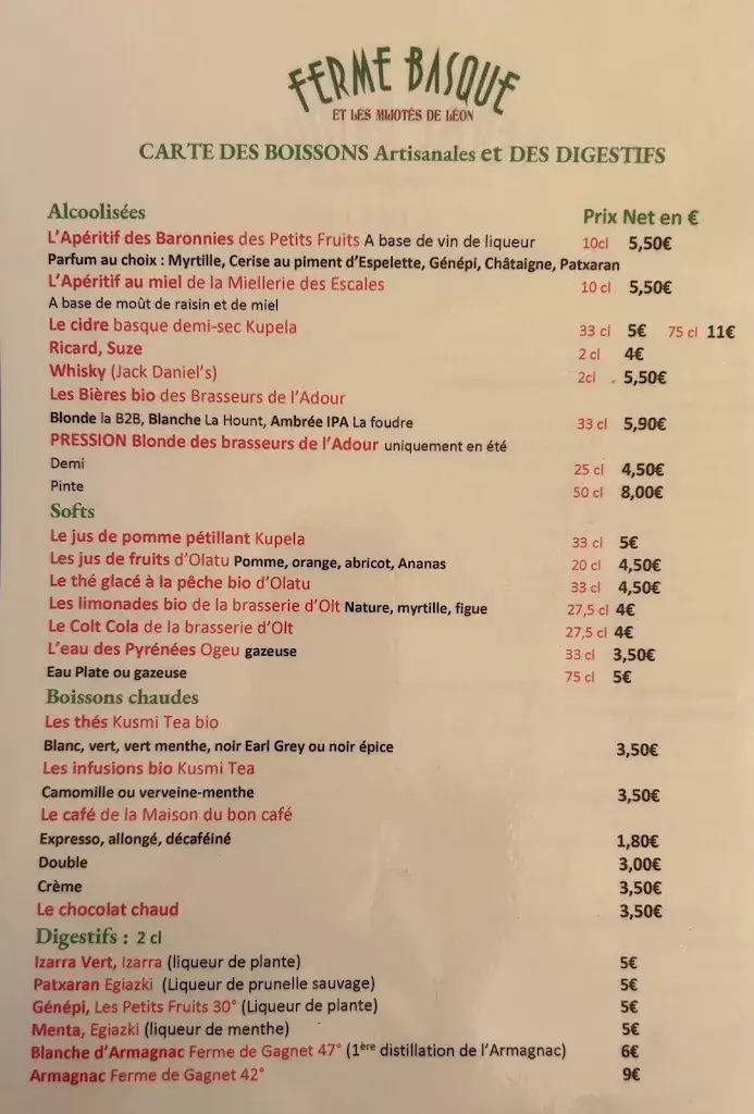 Menu_La Ferme Basque_Cauterets_image_3