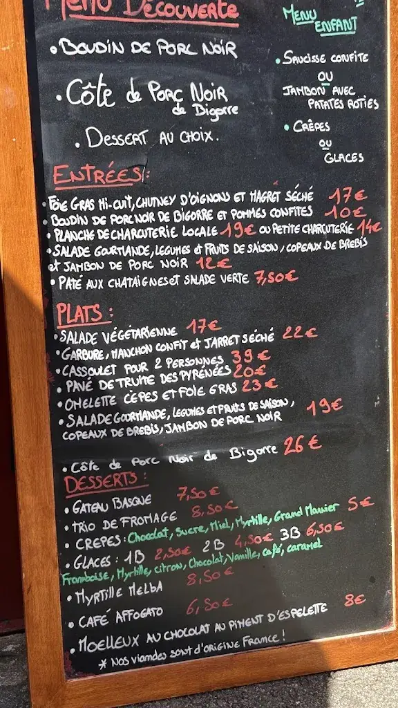 Menu_La Ferme Basque_Cauterets_image_4