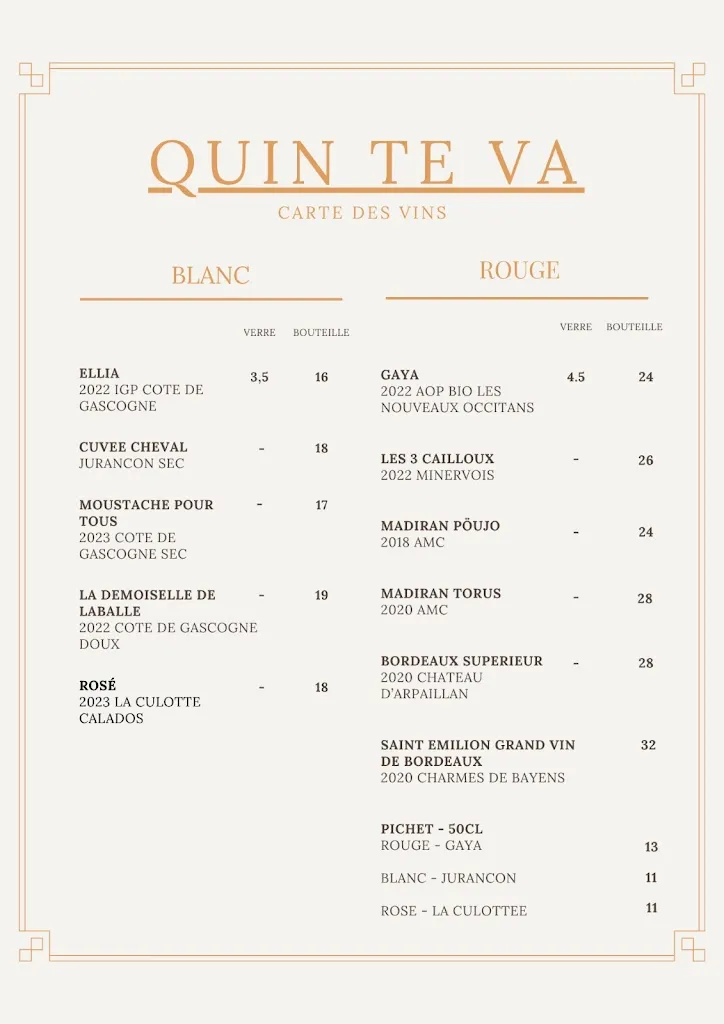 Menu_Restaurant Quin Te Va_Cauterets_image_2
