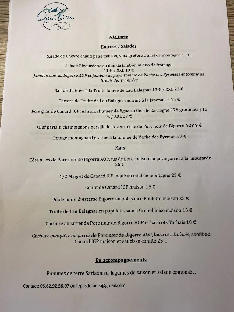Menu_Restaurant Quin Te Va_Cauterets_image_3