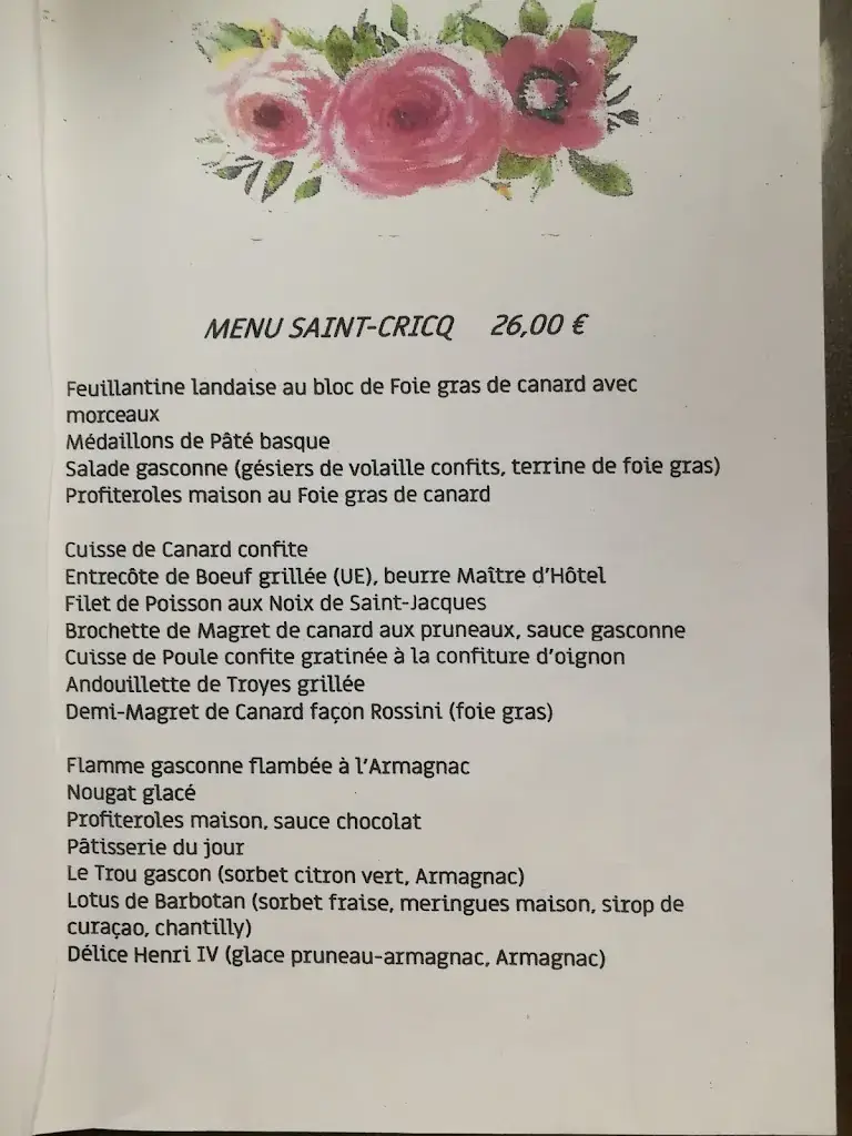 Menu_Clos Saint Cricq_Parleboscq_image_1