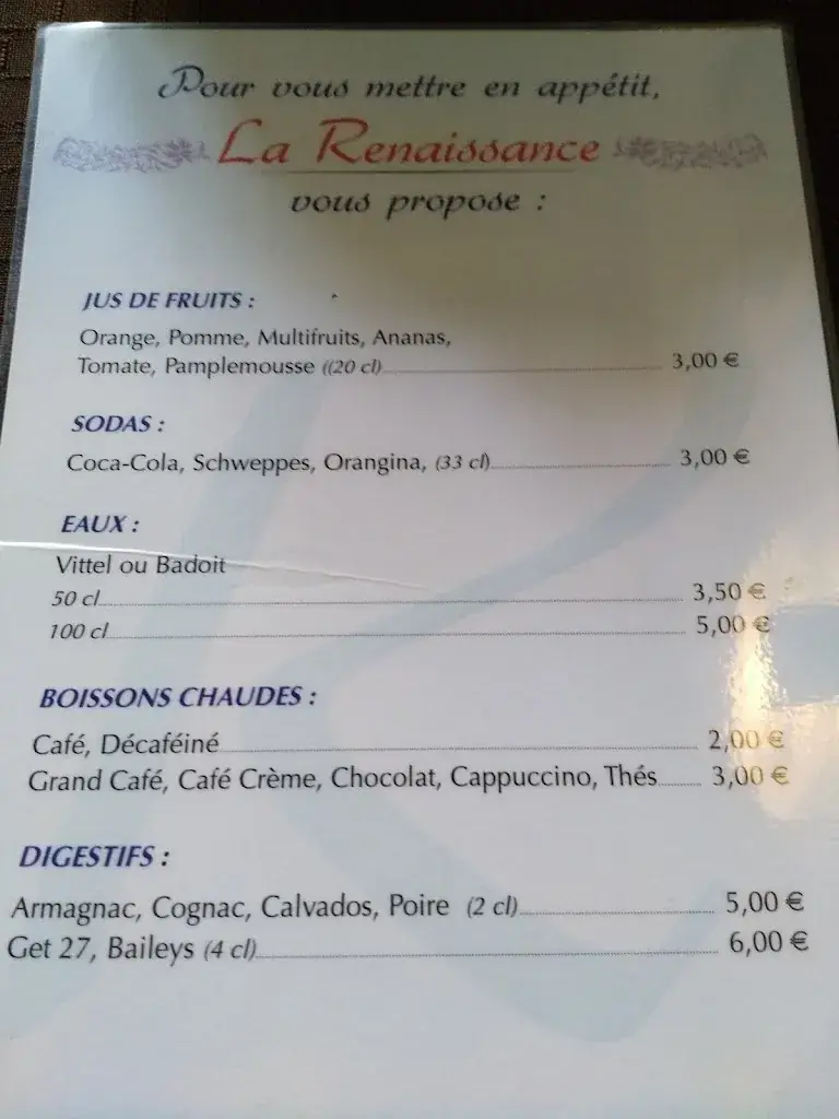 Menu_Logis Hôtel La Renaissance_Caylus_image_1