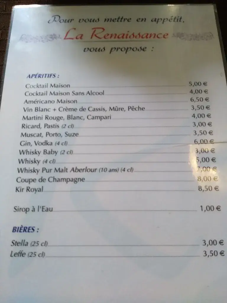 Menu_Logis Hôtel La Renaissance_Caylus_image_2