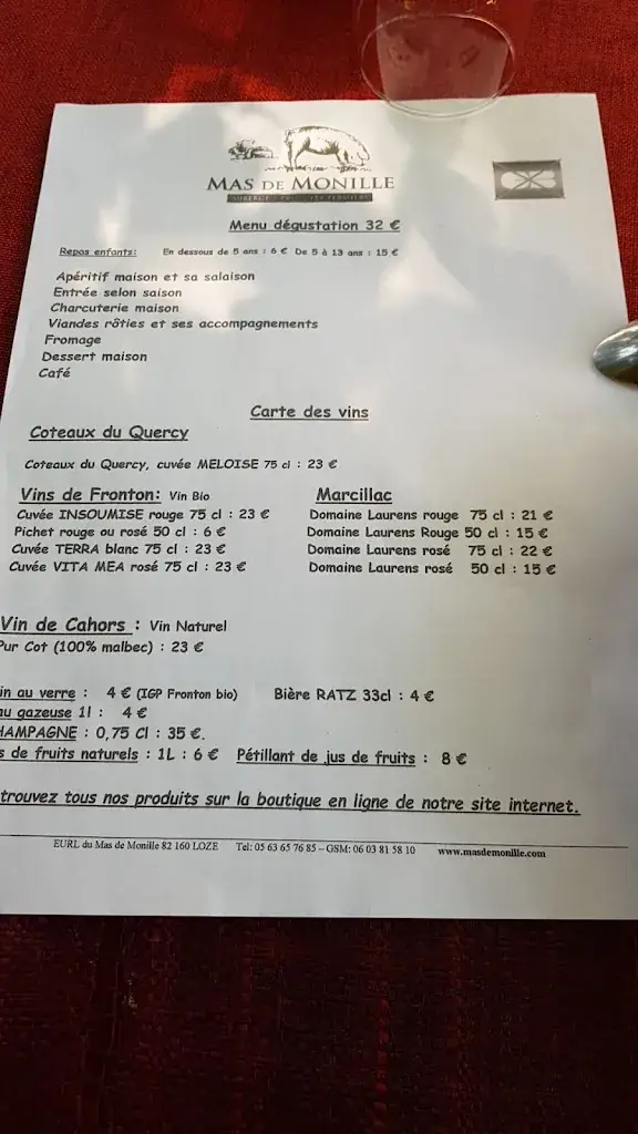 Menu_Mas De Monille_Loze_image_1
