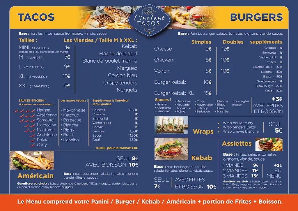 Menu_L'Instant Tacos kebab burger_Cépet_immagine_1