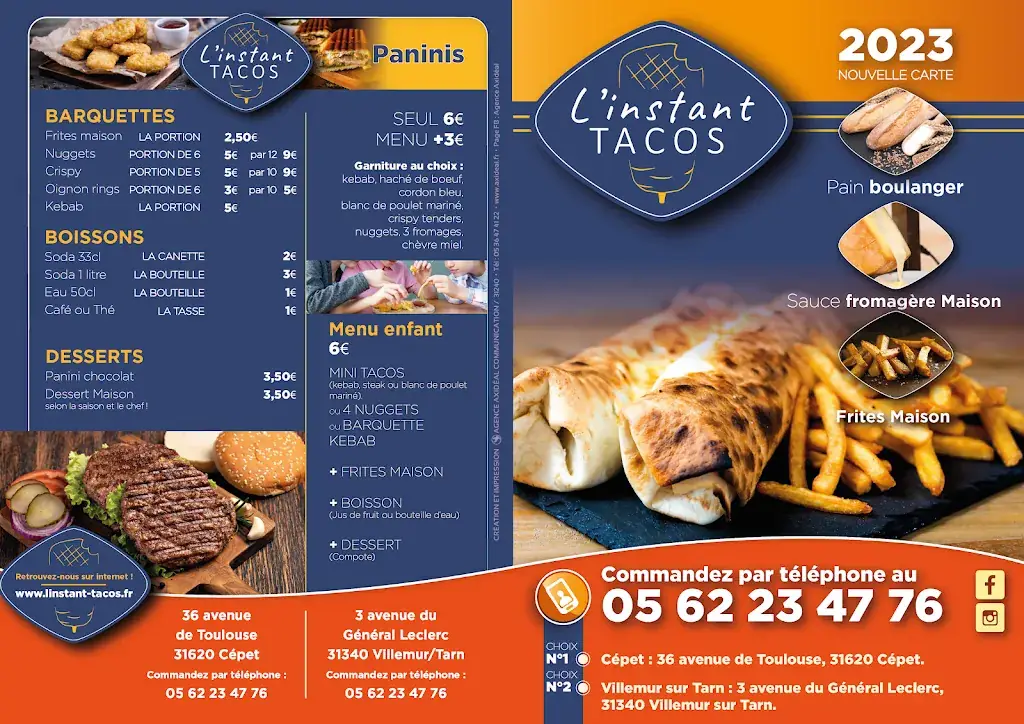 Menu_L'Instant Tacos kebab burger_Cépet_immagine_2