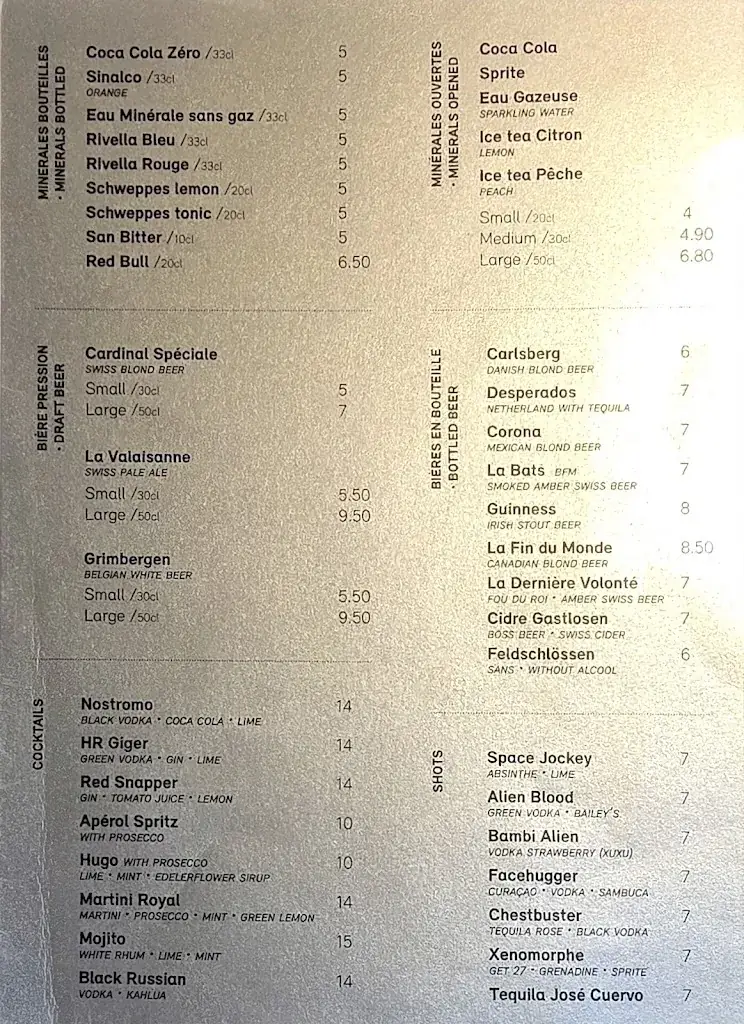 Menu_HR Giger - Bar & Museum_Gruyères_image_1