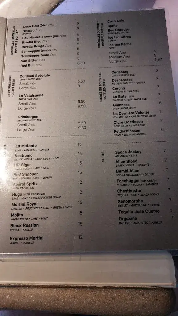 Menu_HR Giger - Bar & Museum_Gruyères_image_3