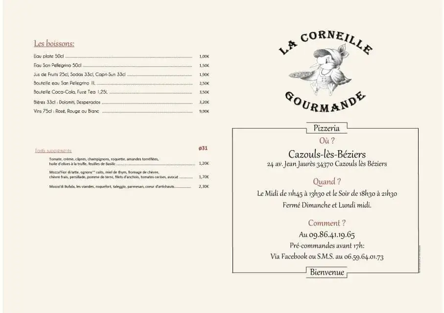 Menu_La Corneille Gourmande_Cazouls-lès-Béziers_image_2